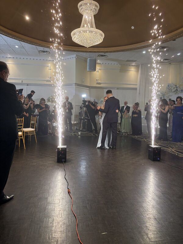 Cold sparklers lighting up a first dance